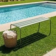 OVIALA - Banc de jardin en acier vert cactus  - Palavas - vignette