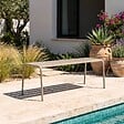 OVIALA - Banc de jardin en acier taupe - Palavas - vignette