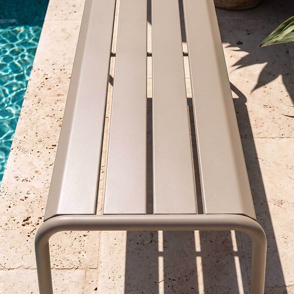 OVIALA - Banc de jardin en acier taupe - Palavas - large