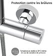 AICA SANITAIRE - Colonne de douche thermostatique 250 mm-Chrome-Laiton & Inox - vignette