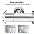 AICA SANITAIRE - Colonne de douche thermostatique 250 mm-Chrome-Laiton & Inox - vignette