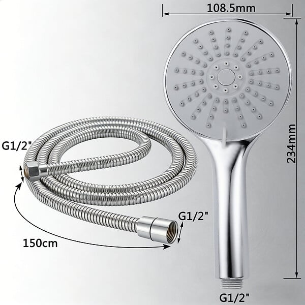 AICA SANITAIRE - Colonne de douche thermostatique 250 mm-Chrome-Laiton & Inox - large