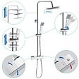 AICA SANITAIRE - Colonne de douche thermostatique 200 mm-Chrome-Laiton & Inox - vignette
