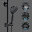 AICA SANITAIRE - Colonne de douche thermostatique noir 200 mm-Chrome-Laiton & Inox - vignette