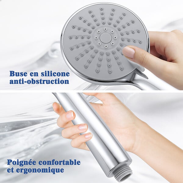 AICA SANITAIRE - Colonne de douche thermostatique 200 mm-Chrome-Laiton & Inox - large