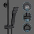 AICA SANITAIRE - Colonne de douche thermostatique noir 200 mm-Chrome-Laiton & Inox - vignette