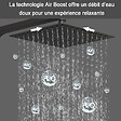 AICA SANITAIRE - Colonne de douche thermostatique noir 200 mm-Chrome-Laiton & Inox - vignette