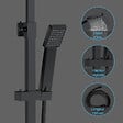 AICA SANITAIRE - Colonne de douche thermostatique noir 200 mm-Chrome-Laiton & Inox - vignette