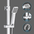 AICA SANITAIRE - Colonne de douche thermostatique 200 mm-Chrome-Laiton & Inox - vignette