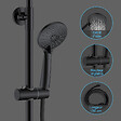 AICA SANITAIRE - Colonne de douche thermostatique noir 200 mm-Chrome-Laiton & Inox - vignette
