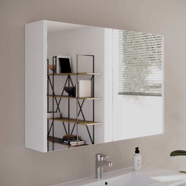 COSYNEO - Armoire de toilette miroir 100x70 cm - blanc - MIRANO - large