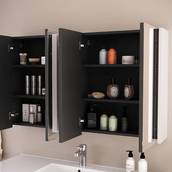 COSYNEO - Armoire de toilette miroir 140x70 cm - blanc - MIRANO - large