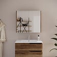 COSYNEO - Armoire de toilette miroir 80x70 cm - tabaco (chêne foncé) - MIRANO - vignette