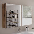 COSYNEO - Armoire de toilette miroir 140x70 cm - tabaco (chêne foncé) - MIRANO - vignette