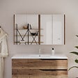 COSYNEO - Armoire de toilette miroir 140x70 cm - tabaco (chêne foncé) - MIRANO - vignette