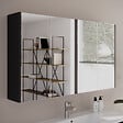 COSYNEO - Armoire de toilette miroir 140x70 cm - noir - MIRANO - vignette