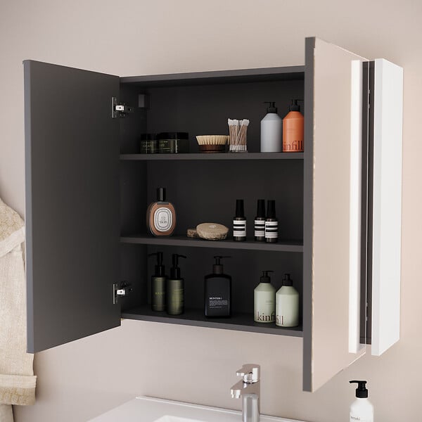 COSYNEO - Armoire de toilette miroir 60x70 cm - blanc - MIRANO - large