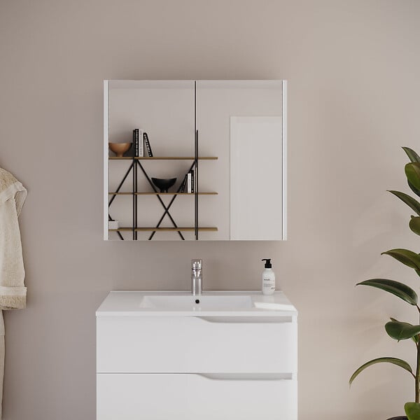 COSYNEO - Armoire de toilette miroir 60x70 cm - blanc - MIRANO - large
