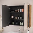 COSYNEO - Armoire de toilette miroir 60x70 cm - tabaco (chêne foncé) - MIRANO - vignette