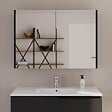 COSYNEO - Armoire de toilette miroir 90x70 cm - noir - MIRANO - vignette