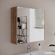 COSYNEO - Armoire de toilette miroir 70x70 cm - tabaco (chêne foncé) - MIRANO - vignette