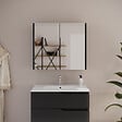 COSYNEO - Armoire de toilette miroir 70x70 cm - noir - MIRANO - vignette