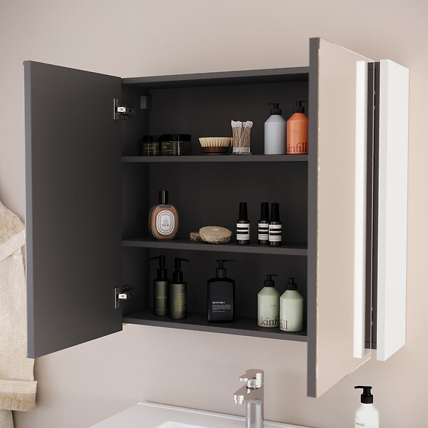 COSYNEO - Armoire de toilette miroir 80x70 cm - blanc - MIRANO - large