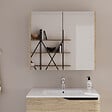 COSYNEO - Armoire de toilette miroir 80x70 cm - madera miel (chêne clair) - MIRANO - vignette