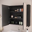 COSYNEO - Armoire de toilette miroir 60x70 cm - noir - MIRANO - vignette