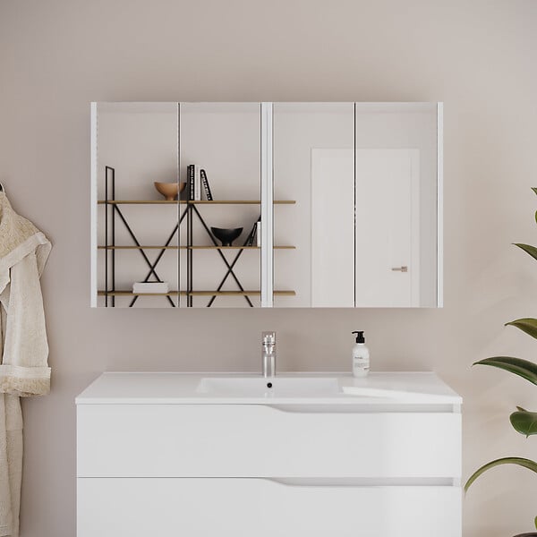 COSYNEO - Armoire de toilette miroir 120x70 cm - blanc - MIRANO - large