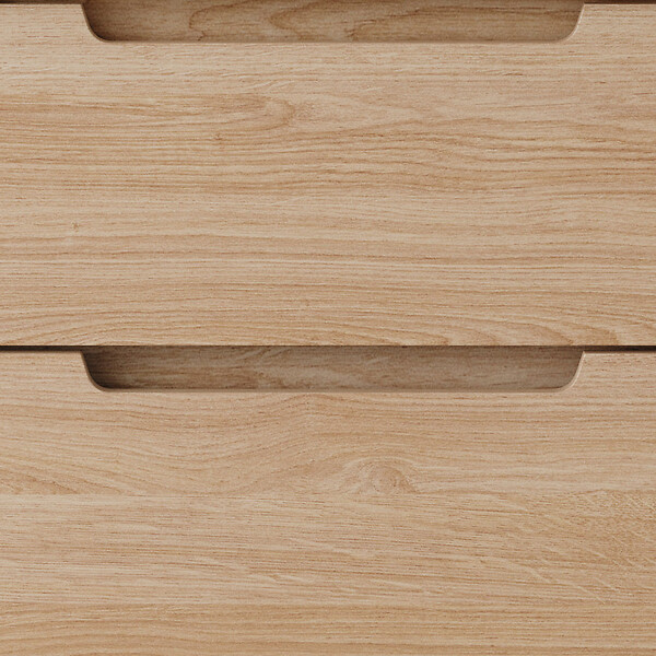 COSYNEO - Meuble de salle de bain 140cm double vasque - 6 tiroirs - sans miroir - roble era (chêne clair) - RIZA - large