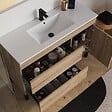 COSYNEO - Meuble de salle de bain 120cm simple vasque sur pieds avec porte et tiroirs - cambrian (chêne clair) - LAZARO - vignette