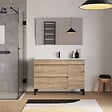 COSYNEO - Meuble de salle de bain 120cm simple vasque sur pieds avec porte et tiroirs - cambrian (chêne clair) - LAZARO - vignette