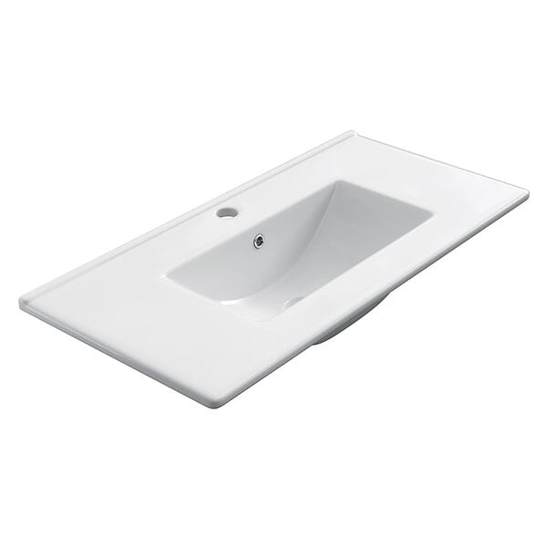 COSYNEO - Meuble de salle de bain 90cm simple vasque sur pieds avec porte et tiroirs - sans miroir - cambrian (chêne clair) - LAZARO - large