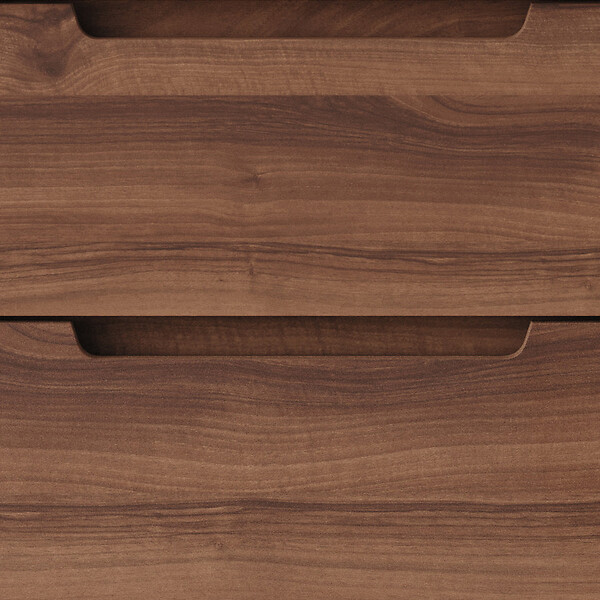 COSYNEO - Meuble de salle de bain 70cm avec plateau et vasque à poser arrondie - sans miroir - 3 tiroirs - noyer (bois foncé) - RIZA - large