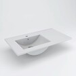 COSYNEO - Meuble de salle de bain 80cm sur pieds avec vasque déportée à gauche - sans miroir - porte et tiroirs - cambrian (chêne clair) - LAZARO - vignette