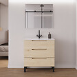 COSYNEO - Meuble de salle de bain 70cm simple vasque - 3 tiroirs - roble calima (bois clair) - RIZA - vignette