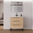 COSYNEO - Meuble de salle de bain 70cm simple vasque - 3 tiroirs - roble era (chêne clair) - RIZA - vignette