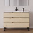 COSYNEO - Meuble de salle de bain 120cm simple vasque - 3 tiroirs - roble calima (bois clair) - RIZA - vignette