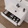 COSYNEO - Meuble de salle de bain 60cm simple vasque - 3 tiroirs - blanc mat - RIZA - vignette