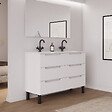 COSYNEO - Meuble de salle de bain 140cm double vasque - 6 tiroirs - blanc mat - RIZA - vignette