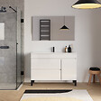 COSYNEO - Meuble de salle de bain 120cm simple vasque sur pieds avec porte et tiroirs - blanc brillant - LAZARO - vignette
