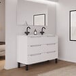 COSYNEO - Meuble de salle de bain 120cm double vasque - 6 tiroirs - sans miroir - blanc mat - RIZA - vignette