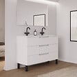 COSYNEO - Meuble de salle de bain 120cm double vasque - 3 tiroirs - sans miroir - blanc mat - RIZA - vignette