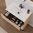 COSYNEO - Meuble de salle de bain 60cm simple vasque - 3 tiroirs - roble era (chêne clair) - RIZA - vignette