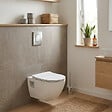 GROHE - Pack WC Bâti-support Rapid SL  + WC sans bride SAT + Abattant SoftClose + Plaque Chrome (RapidSL-Project-1) - vignette