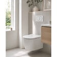 GEBERIT - Duofix Pack WC bâti-support + WC suspendu sans bride avec abattant SoftClose Ceramia + plaque blanche (GEBCE14WT05-FR) - vignette