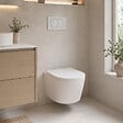 GEBERIT - Duofix Pack WC bâti-support + WC suspendu sans bride avec abattant SoftClose Ceramia + plaque blanche (GEBCE14WT05-FR) - vignette