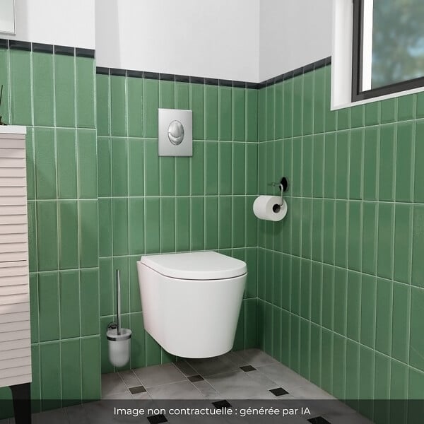 GROHE - Bâti-support WC autoportant Solido avec plaque de commande Skate Air chromée - large