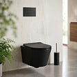 VILLEROY & BOCH - Pack WC Bâti-support sol mur Villeroy & Boch + WC SAT Infinitio sans bride + Abattant SoftClose + Plaque noire (VCNBLINFI4) - vignette